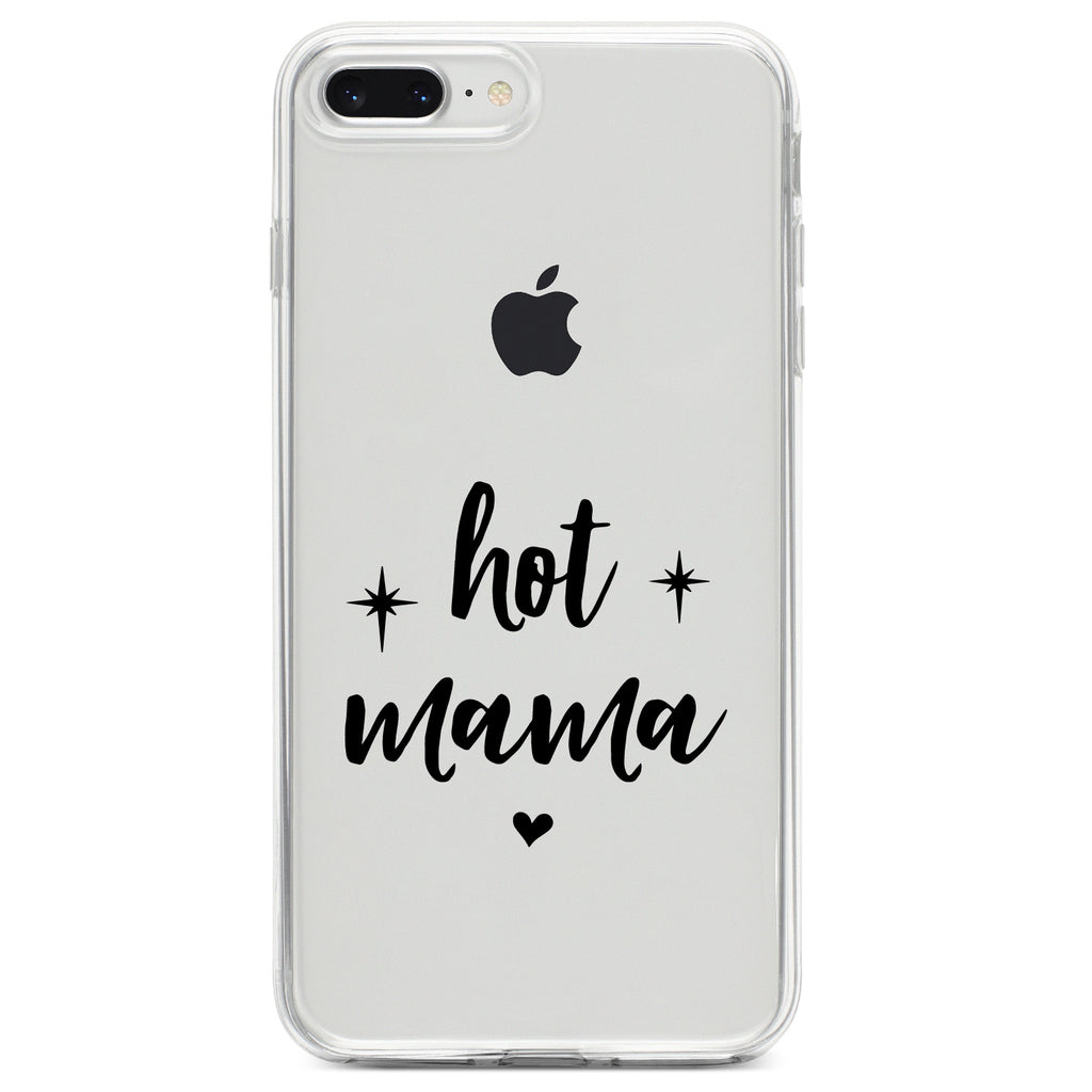 Hot Mama, Stars, Heart Clear Shockproof iPhone Case, view 6