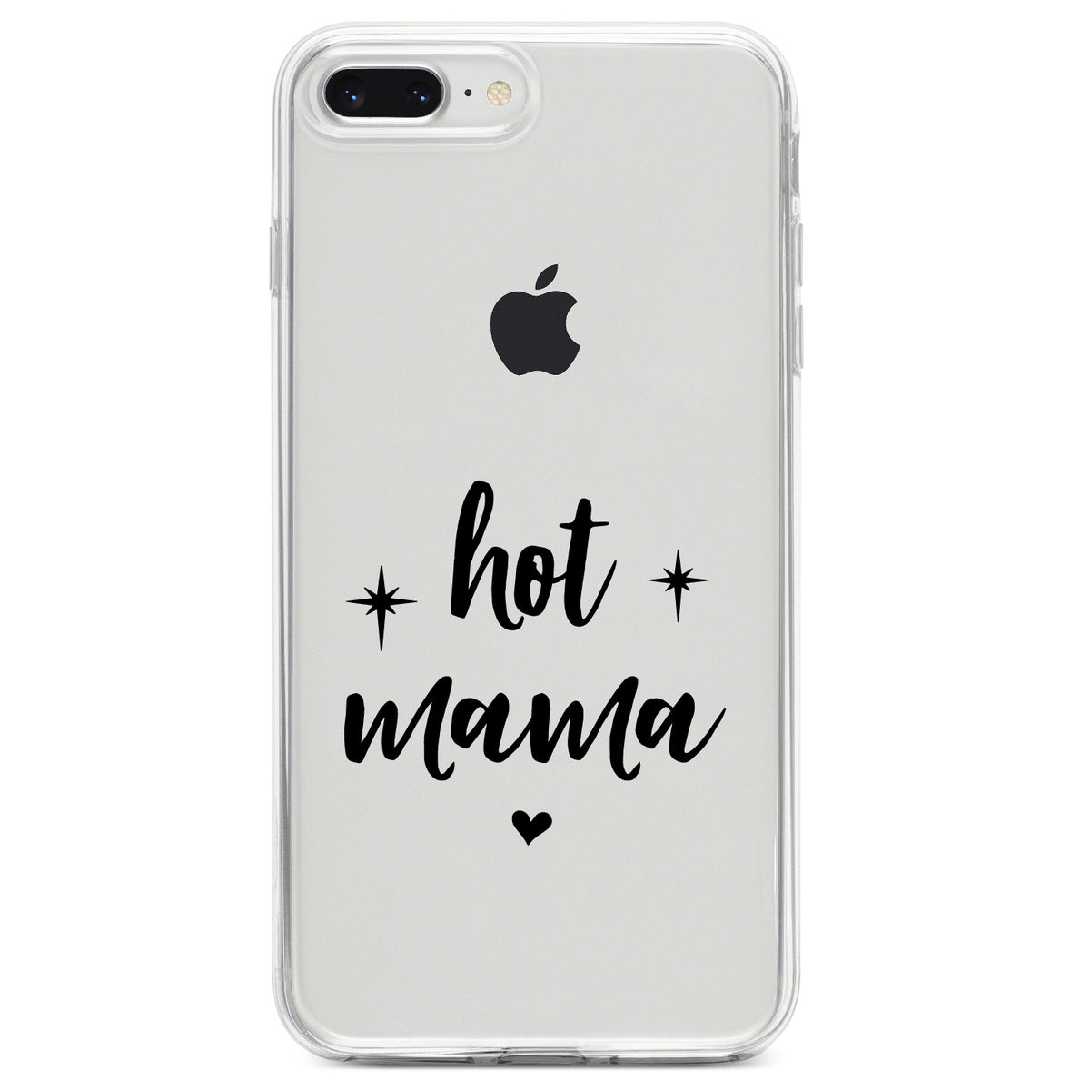 Hot Mama, Stars, Heart Clear Shockproof iPhone Case, view 6