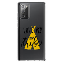 DistinctInk® Clear Shockproof Hybrid Case for Apple iPhone / Samsung Galaxy / Google Pixel - Love My Tribe - Yellow Teepee