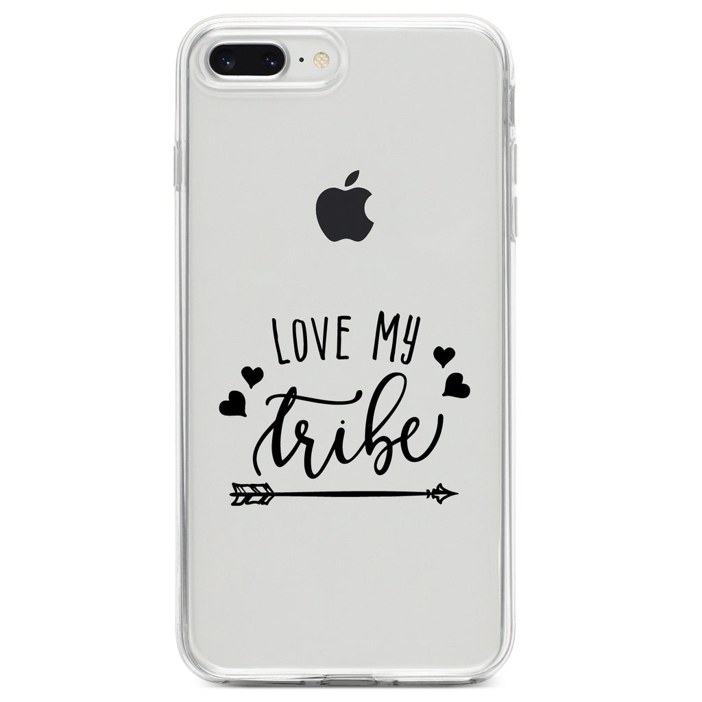Love My Tribe, Black Arrow Clear Shockproof iPhone Case, view 6