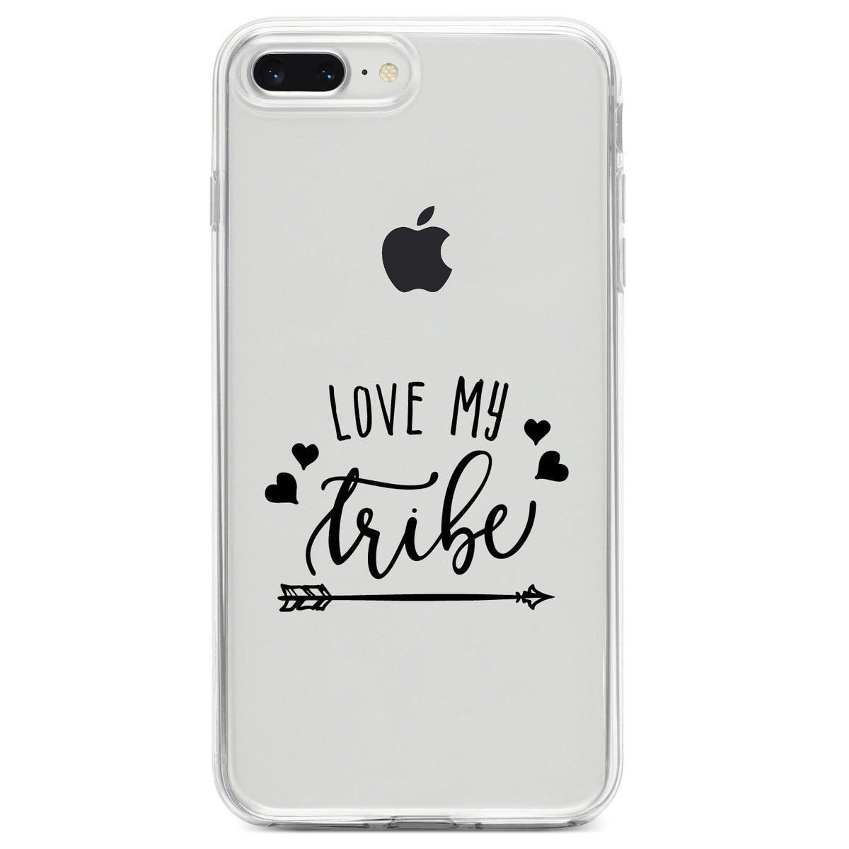 Love My Tribe, Black Arrow Clear Shockproof iPhone Case, view 6