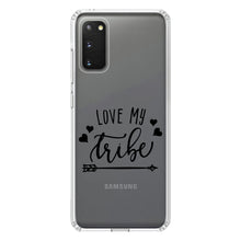 DistinctInk® Clear Shockproof Hybrid Case for Apple iPhone / Samsung Galaxy / Google Pixel - Love My Tribe - Black Arrow