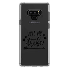 DistinctInk® Clear Shockproof Hybrid Case for Apple iPhone / Samsung Galaxy / Google Pixel - Love My Tribe - Black Arrow