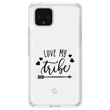 DistinctInk® Clear Shockproof Hybrid Case for Apple iPhone / Samsung Galaxy / Google Pixel - Love My Tribe - Black Arrow