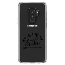 DistinctInk® Clear Shockproof Hybrid Case for Apple iPhone / Samsung Galaxy / Google Pixel - Love My Tribe - Black Arrow