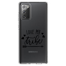 DistinctInk® Clear Shockproof Hybrid Case for Apple iPhone / Samsung Galaxy / Google Pixel - Love My Tribe - Black Arrow