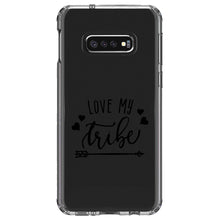 DistinctInk® Clear Shockproof Hybrid Case for Apple iPhone / Samsung Galaxy / Google Pixel - Love My Tribe - Black Arrow