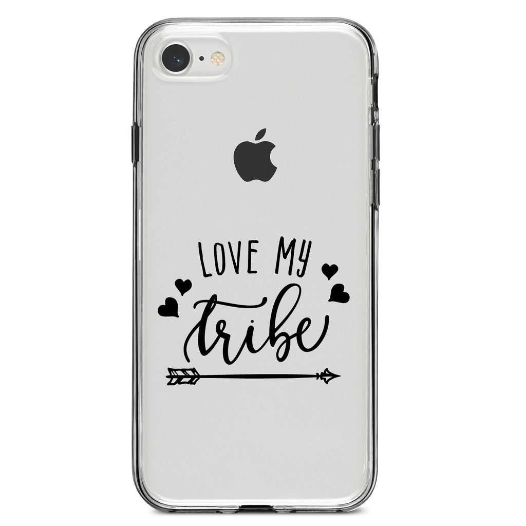 Love My Tribe, Black Arrow Clear Shockproof iPhone Case, view 5