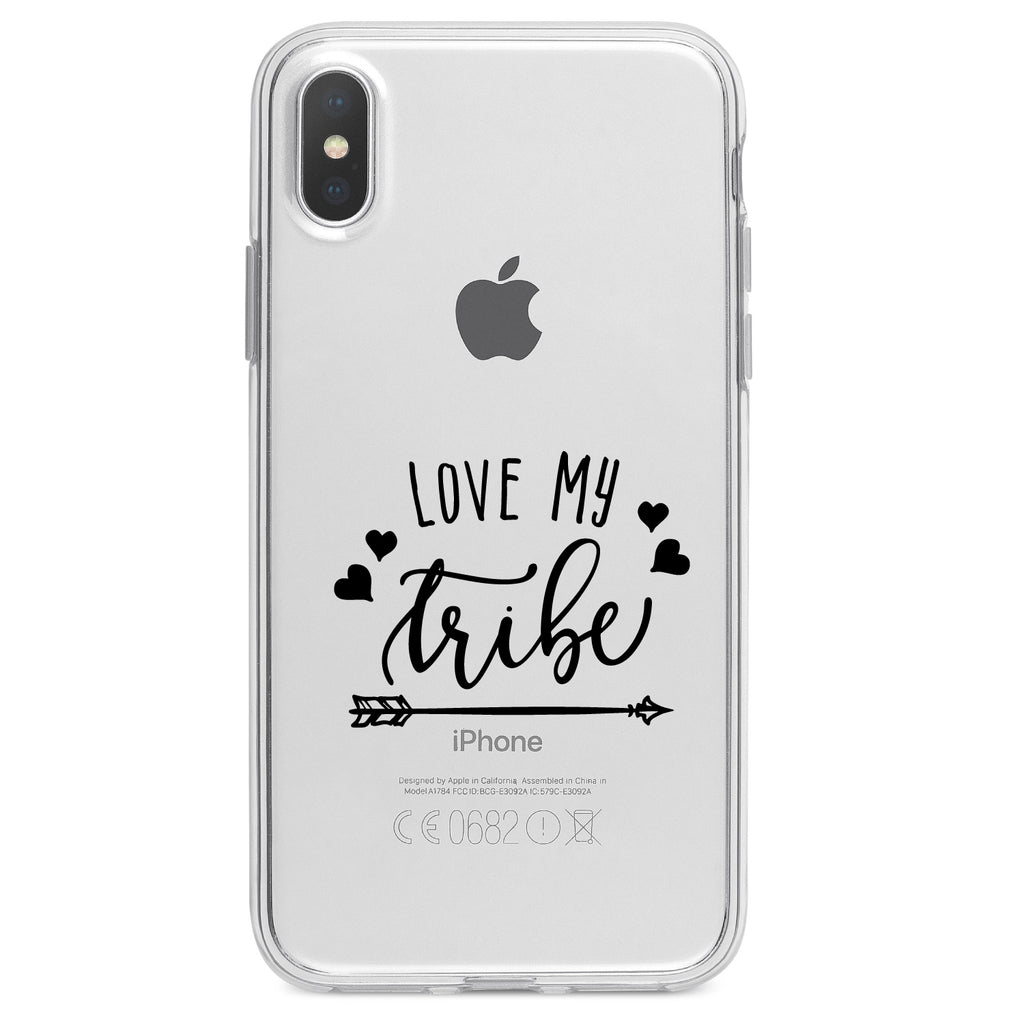 Love My Tribe, Black Arrow Clear Shockproof iPhone Case, view 4