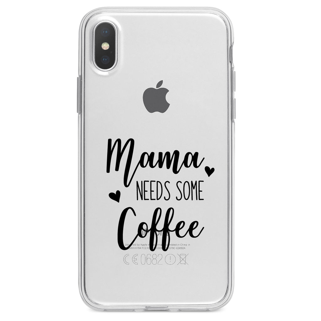 Mama Needs Some Coffee Clear Shockproof iPhone Case, view 3
