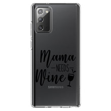 DistinctInk® Clear Shockproof Hybrid Case for Apple iPhone / Samsung Galaxy / Google Pixel - Mama Needs Wine - Wine Glass