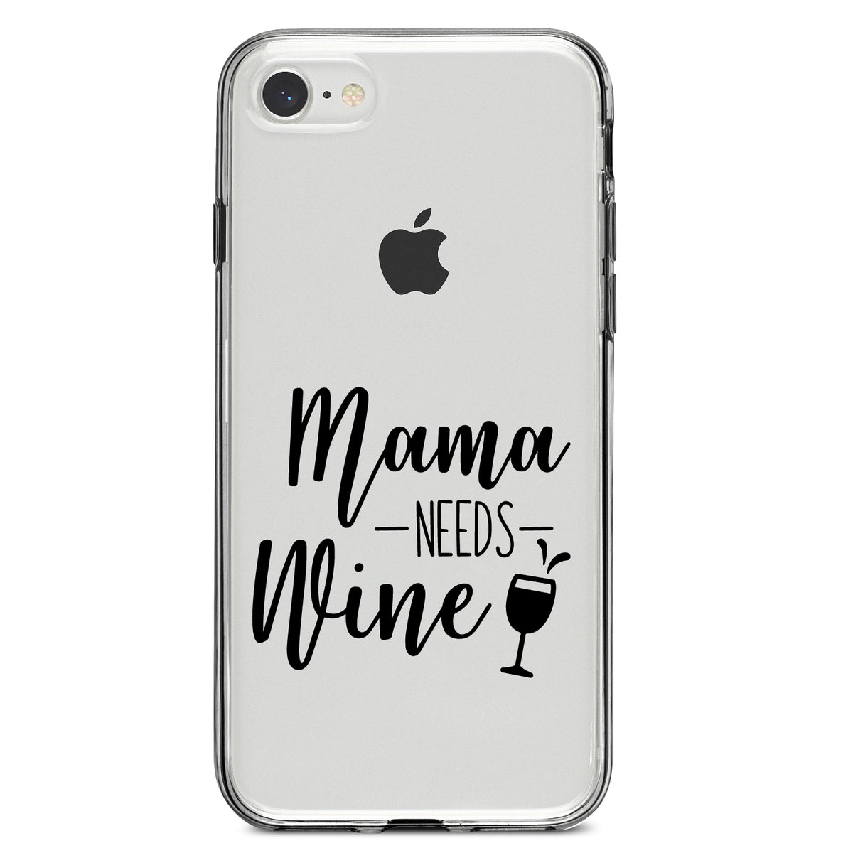Mama Needs Wine, Wine Glass Clear Shockproof iPhone Case, view 5