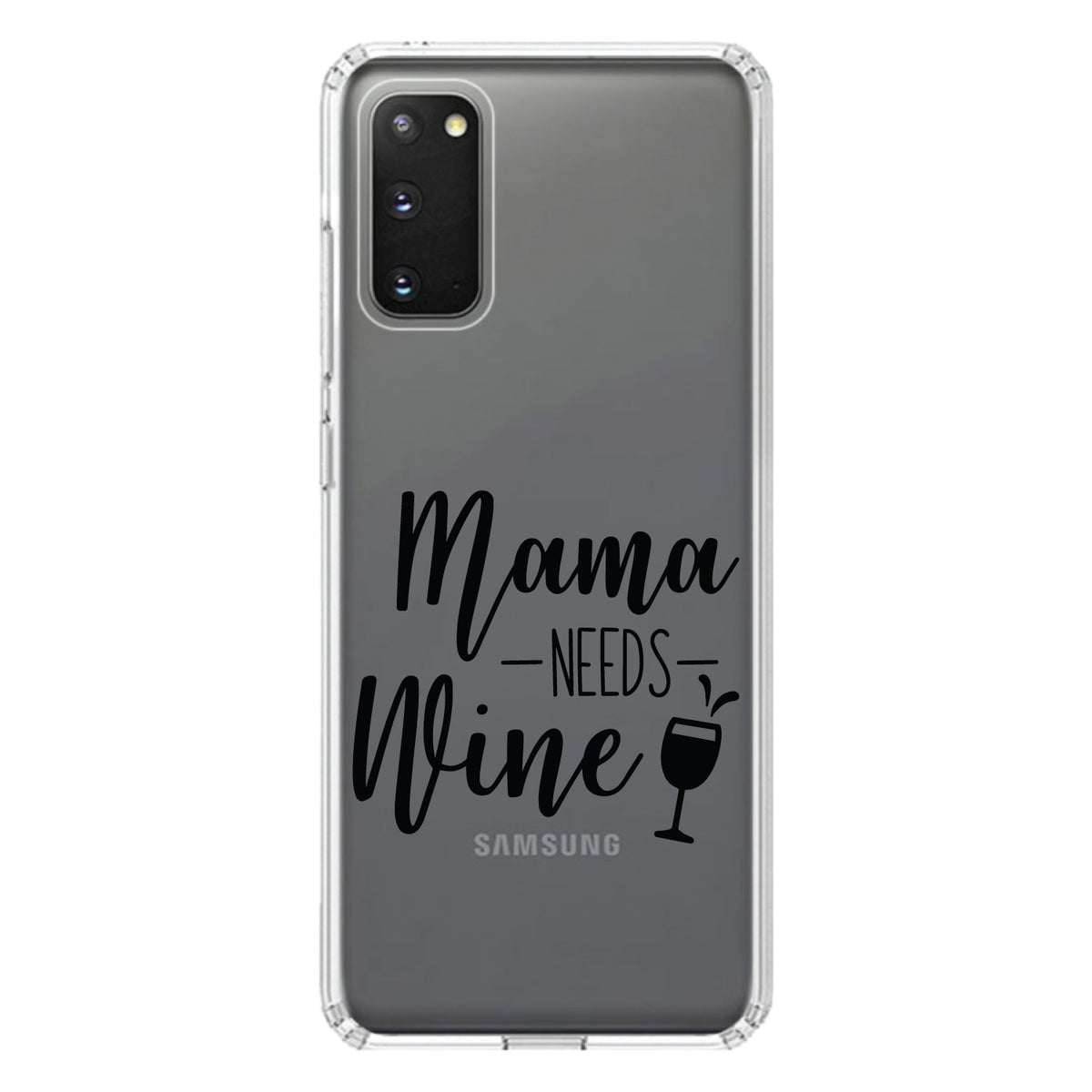 Mama Needs Wine, Wine Glass Clear Shockproof iPhone Case, view 14