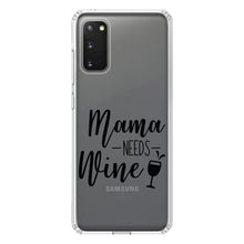 DistinctInk® Clear Shockproof Hybrid Case for Apple iPhone / Samsung Galaxy / Google Pixel - Mama Needs Wine - Wine Glass