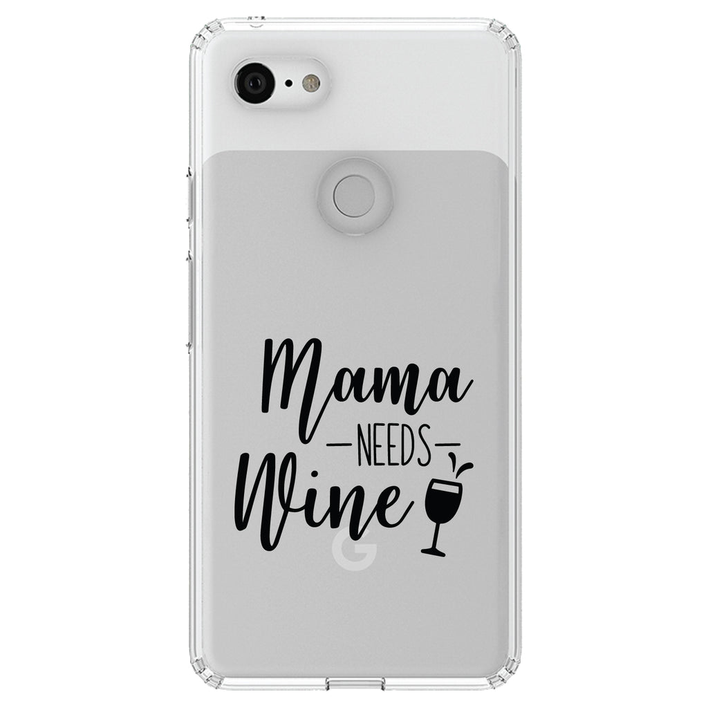 Mama Needs Wine, Wine Glass Clear Shockproof iPhone Case, view 22