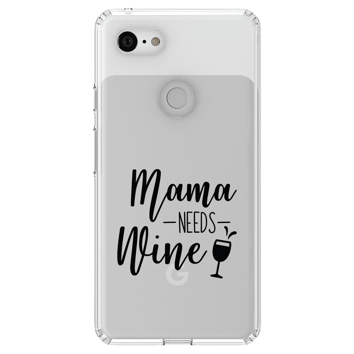 Mama Needs Wine, Wine Glass Clear Shockproof iPhone Case, view 22