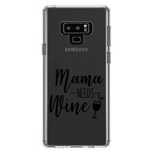 DistinctInk® Clear Shockproof Hybrid Case for Apple iPhone / Samsung Galaxy / Google Pixel - Mama Needs Wine - Wine Glass