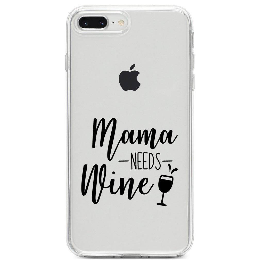 Mama Needs Wine, Wine Glass Clear Shockproof iPhone Case, view 6