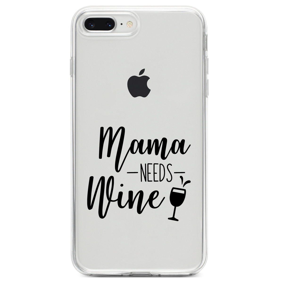 Mama Needs Wine, Wine Glass Clear Shockproof iPhone Case, view 6