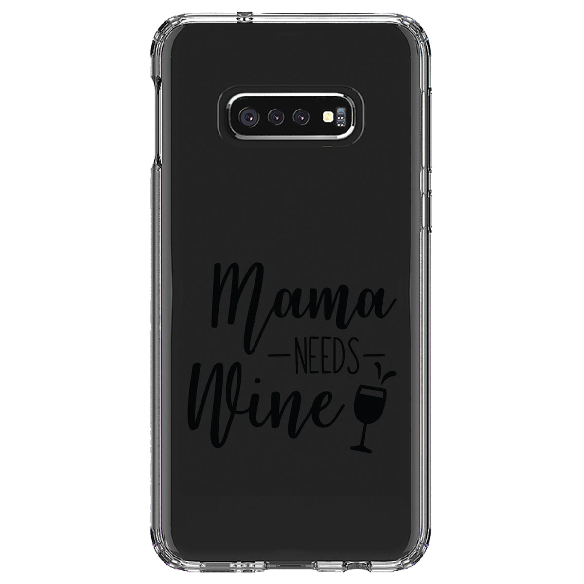 Mama Needs Wine, Wine Glass Clear Shockproof iPhone Case, view 18