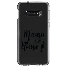 DistinctInk® Clear Shockproof Hybrid Case for Apple iPhone / Samsung Galaxy / Google Pixel - Mama Needs Wine - Wine Glass