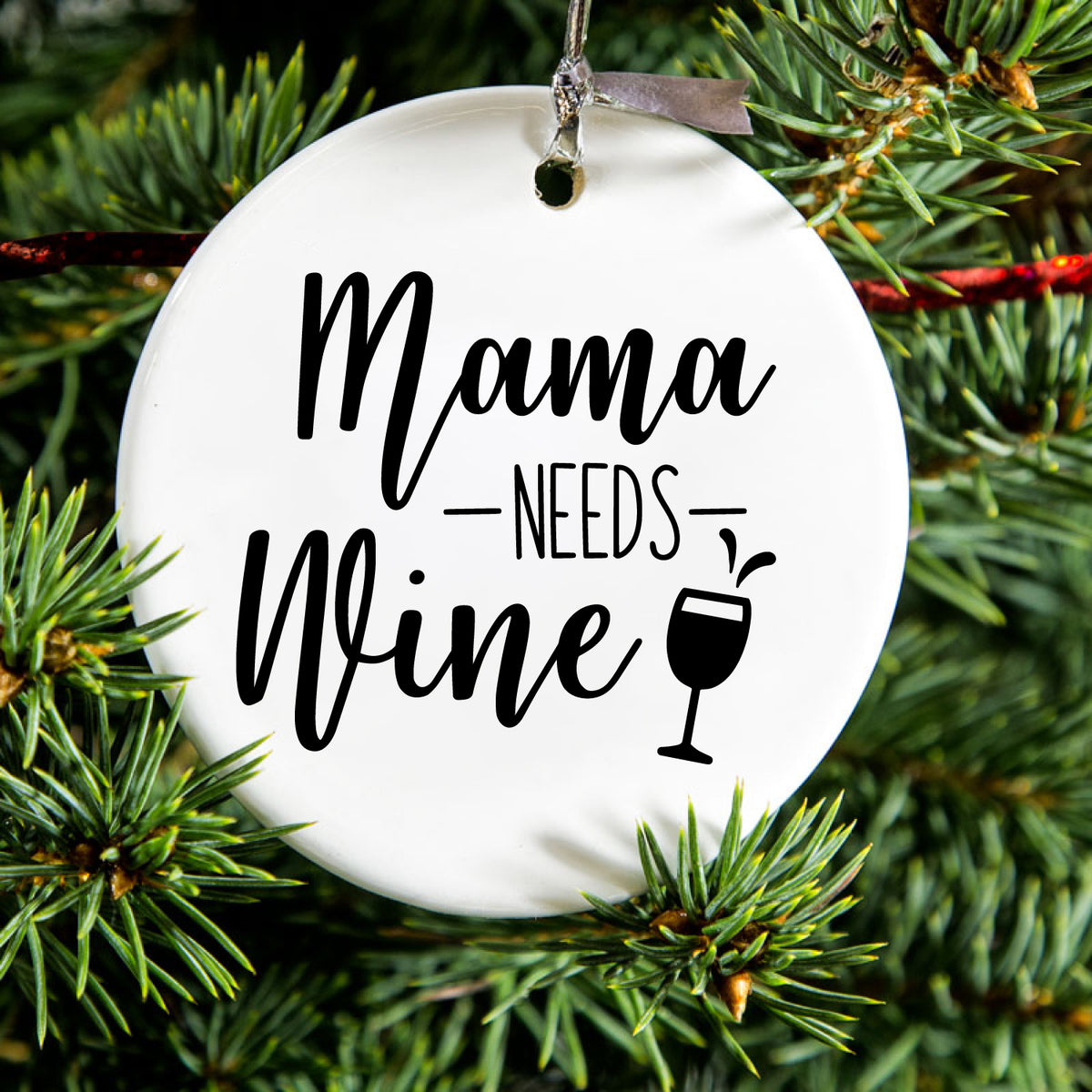 Wine Glass Ceramic Ornament, view 2