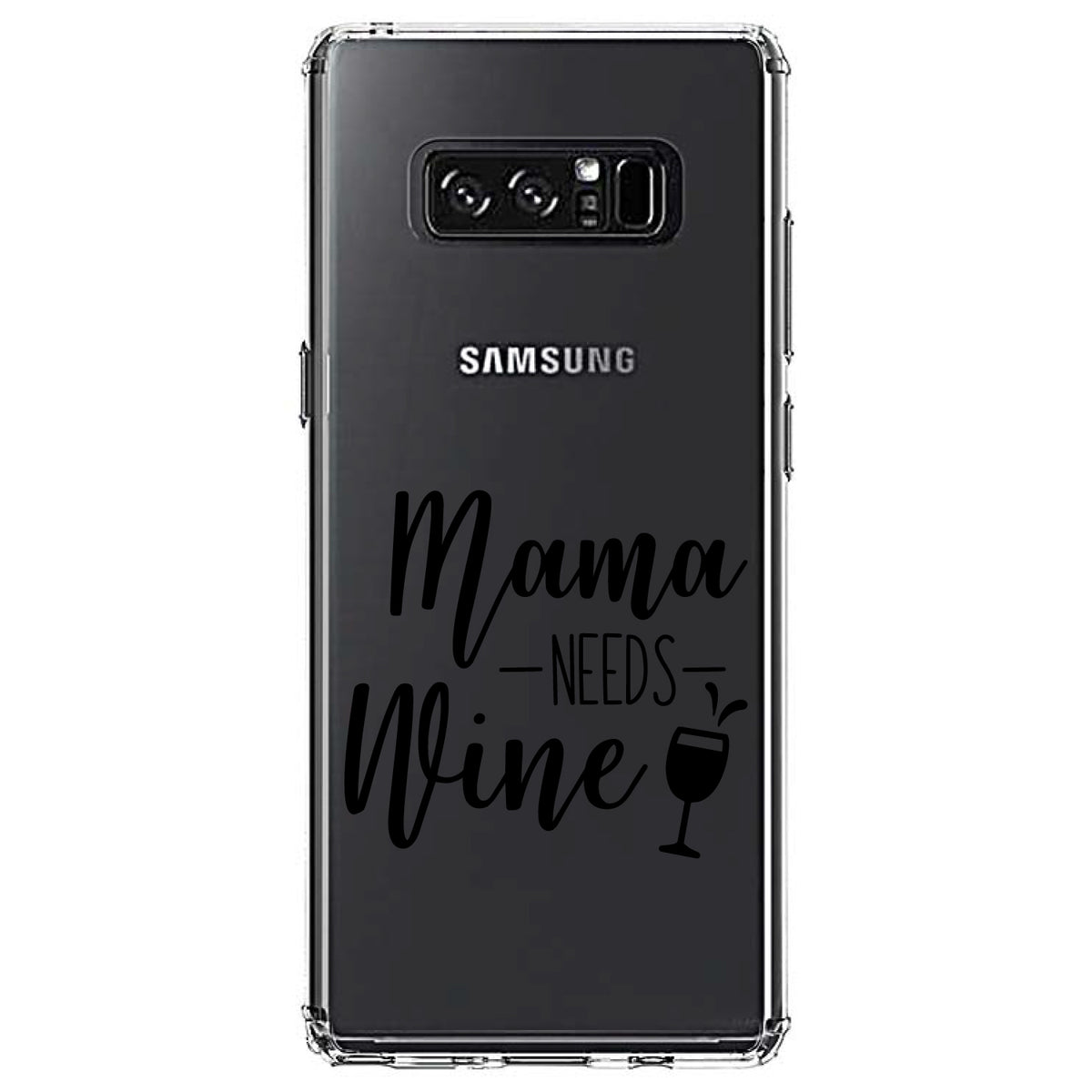 Mama Needs Wine, Wine Glass Clear Shockproof iPhone Case, view 12