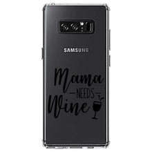 DistinctInk® Clear Shockproof Hybrid Case for Apple iPhone / Samsung Galaxy / Google Pixel - Mama Needs Wine - Wine Glass