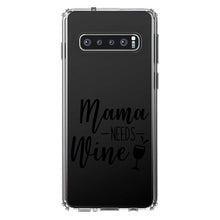 DistinctInk® Clear Shockproof Hybrid Case for Apple iPhone / Samsung Galaxy / Google Pixel - Mama Needs Wine - Wine Glass