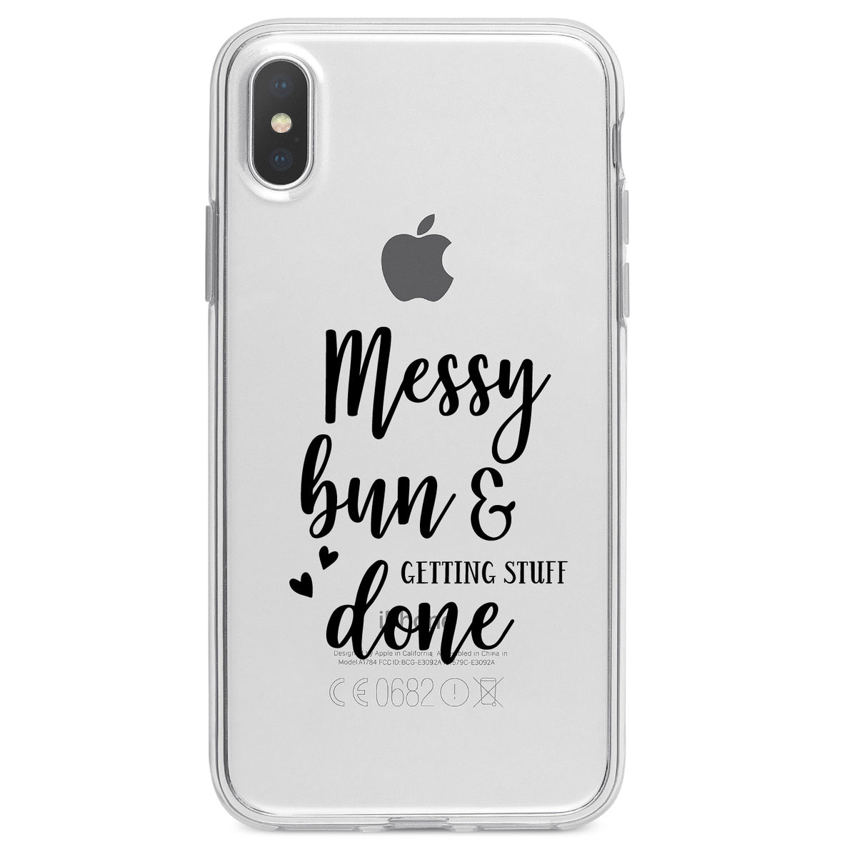 Messy Bun & Getting Stuff Done Clear Shockproof iPhone Case, view 3