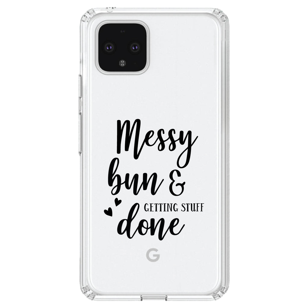 Messy Bun & Getting Stuff Done Clear Shockproof iPhone Case, view 24
