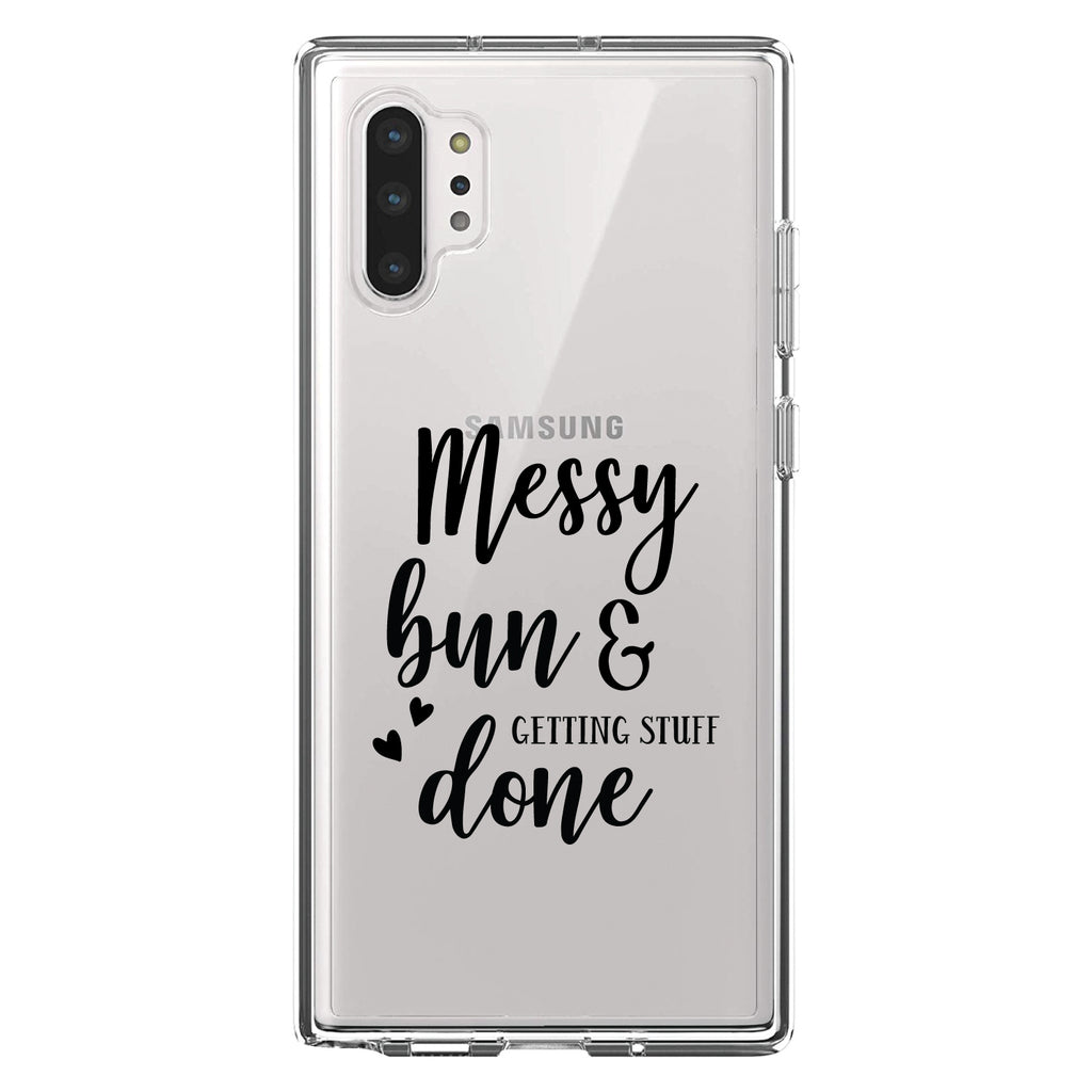 Messy Bun & Getting Stuff Done Clear Shockproof iPhone Case, view 10