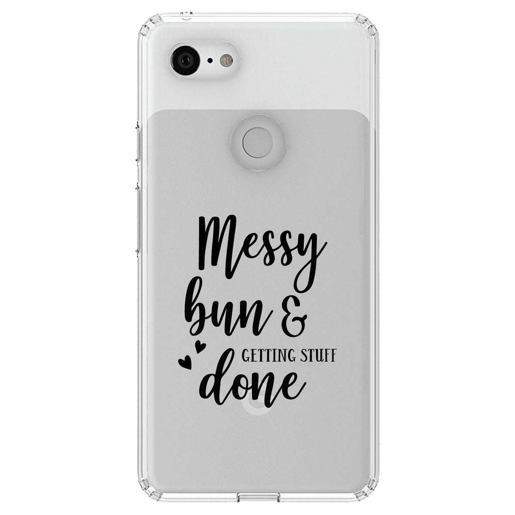 Messy Bun & Getting Stuff Done Clear Shockproof iPhone Case, view 21