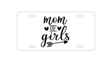 DistinctInk Custom Aluminum Decorative Vanity Front License Plate - Mom of Girls