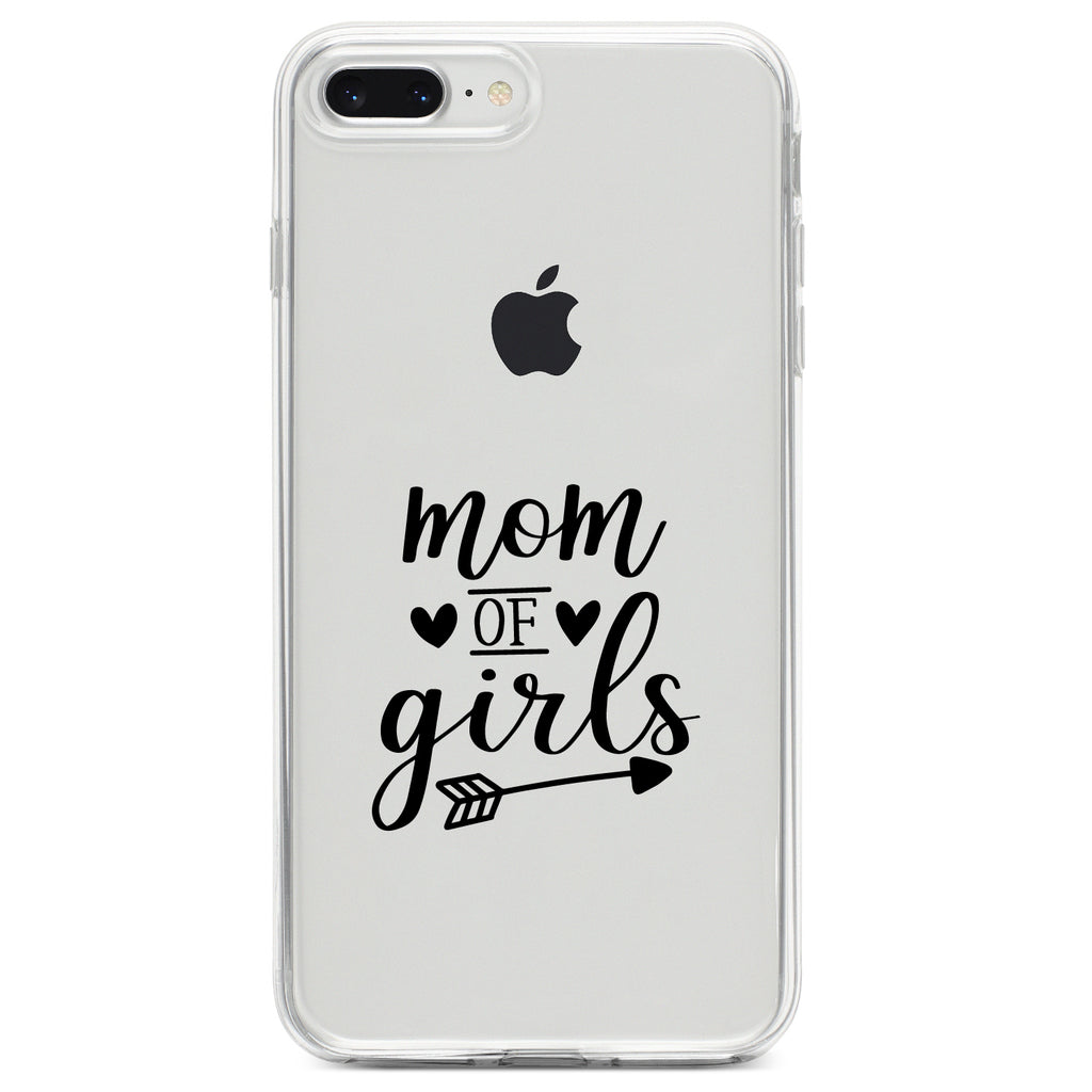 Mom of Girls Clear Shockproof iPhone Case, view 6