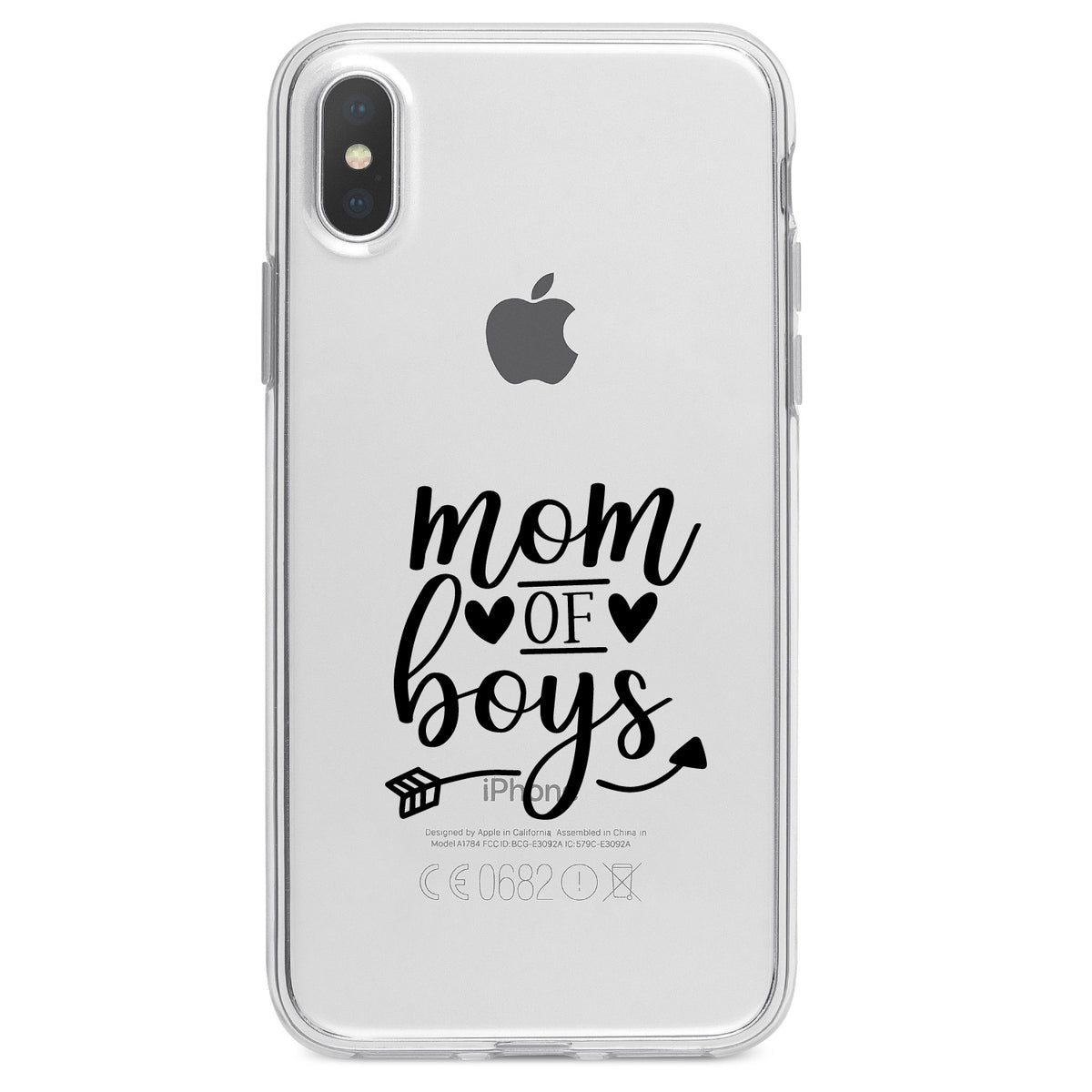 Mom of Boys Clear Shockproof iPhone Case, view 4