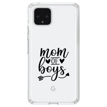 DistinctInk® Clear Shockproof Hybrid Case for Apple iPhone / Samsung Galaxy / Google Pixel - Mom of Boys