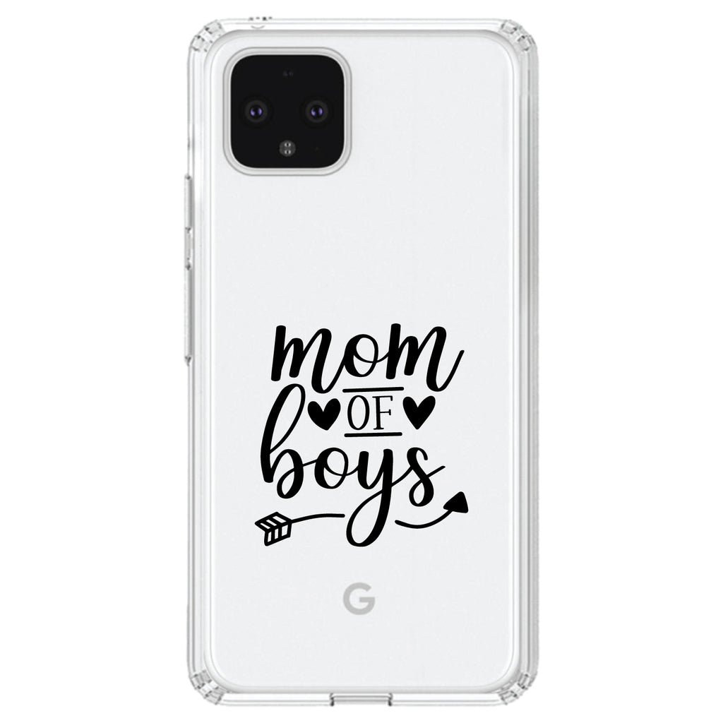Mom of Boys Clear Shockproof iPhone Case, view 24