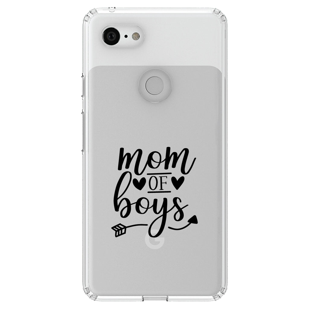 Mom of Boys Clear Shockproof iPhone Case, view 22