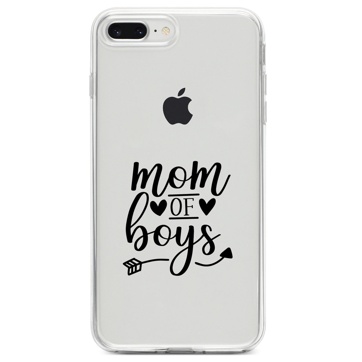 Mom of Boys Clear Shockproof iPhone Case, view 6