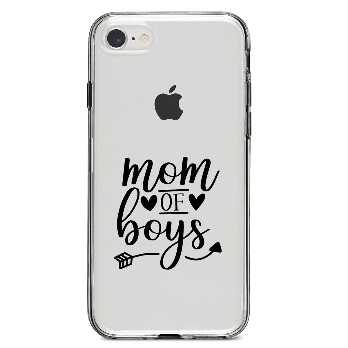 Mom of Boys Clear Shockproof iPhone Case, view 5