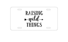 DistinctInk Custom Aluminum Decorative Vanity Front License Plate - Raising Wild Things - Mom