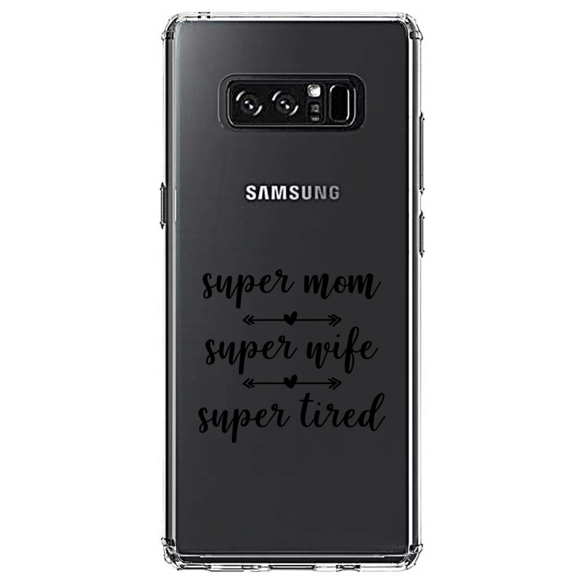 Super Mom Super Wife Super Tired Clear Shockproof iPhone Case, view 12