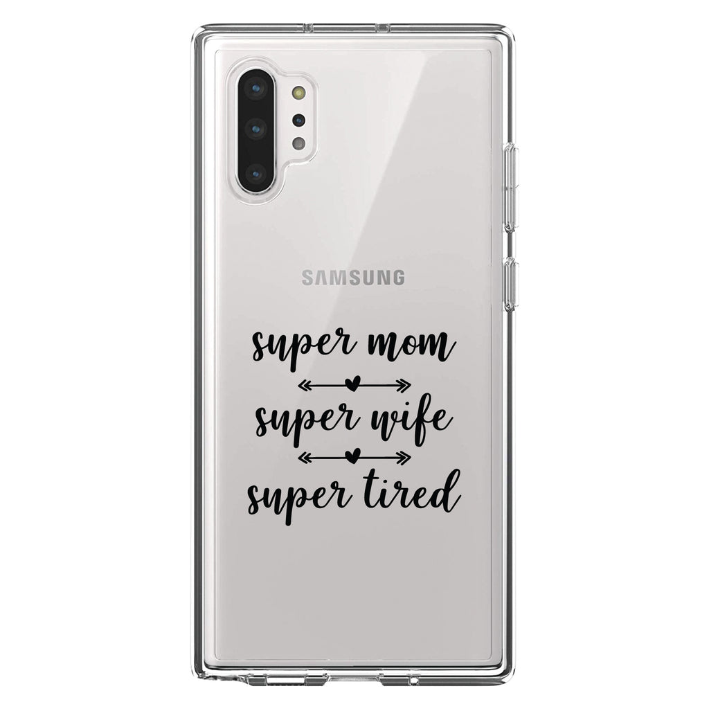 Super Mom Super Wife Super Tired Clear Shockproof iPhone Case, view 10