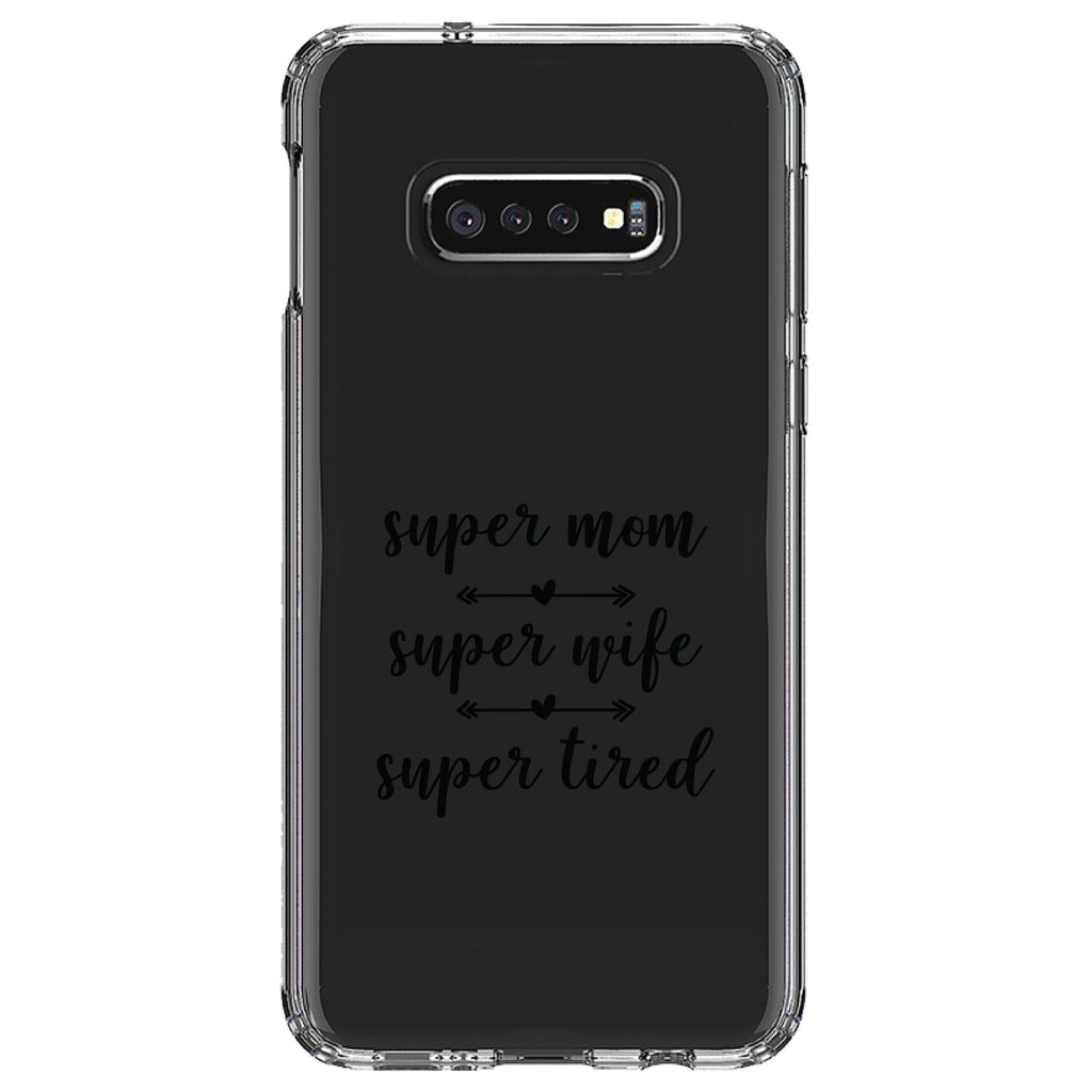 Super Mom Super Wife Super Tired Clear Shockproof iPhone Case, view 18