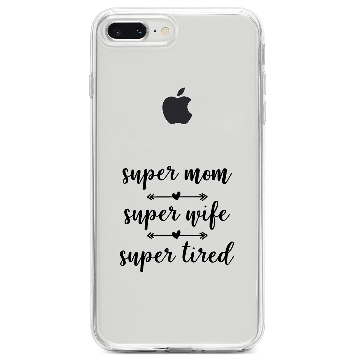Super Mom Super Wife Super Tired Clear Shockproof iPhone Case, view 6