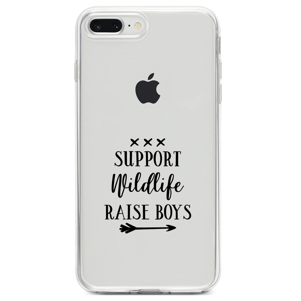 Support Wildlife, Raise Boys Clear Shockproof iPhone Case, view 6