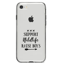 DistinctInk® Clear Shockproof Hybrid Case for Apple iPhone / Samsung Galaxy / Google Pixel - Support Wildlife - Raise Boys