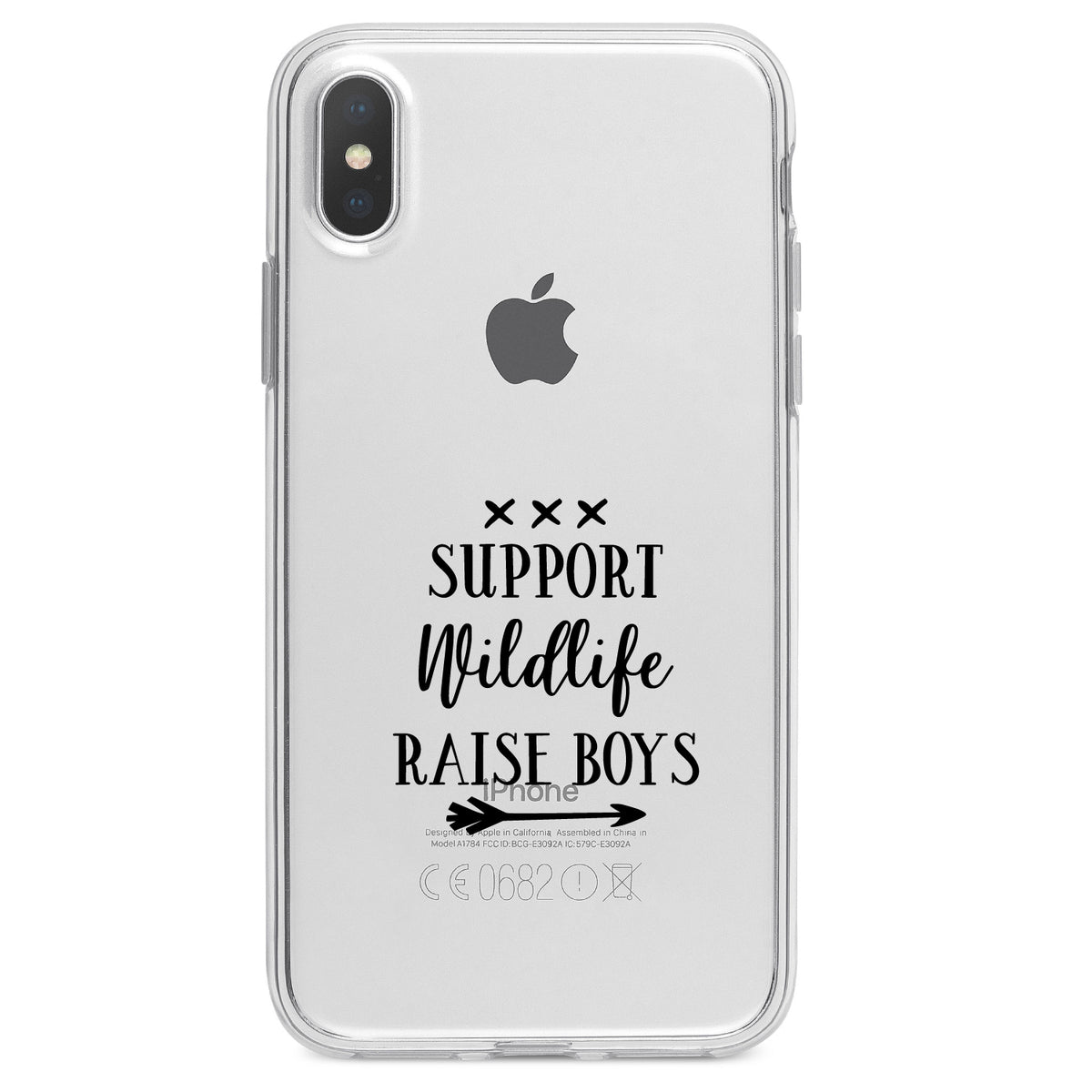Support Wildlife, Raise Boys Clear Shockproof iPhone Case, view 4