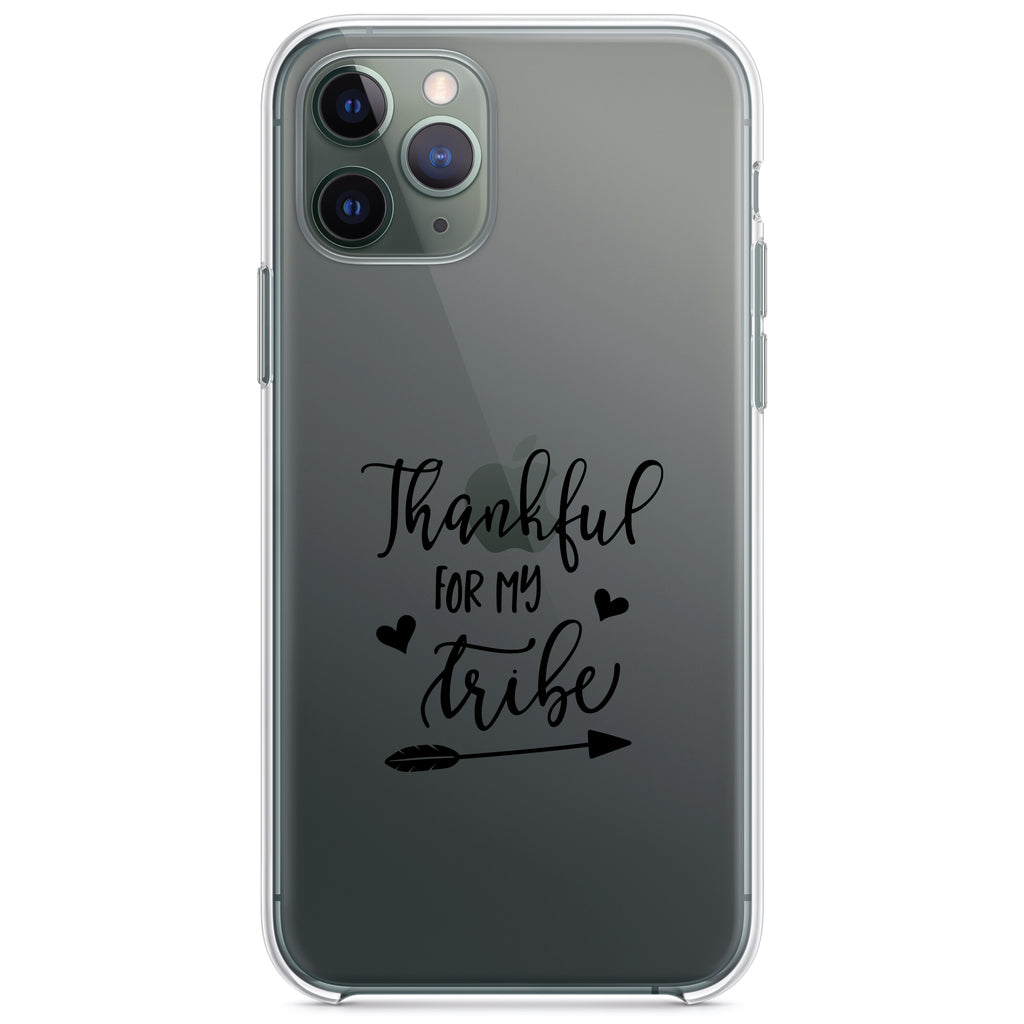 Thankful for My Tribe Clear Shockproof iPhone Case